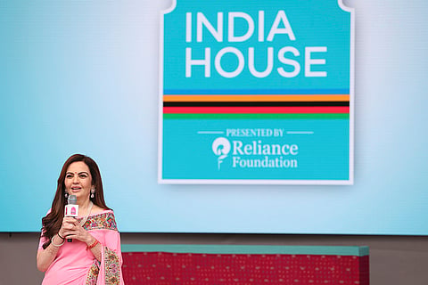 Nita Ambani delivers a speech